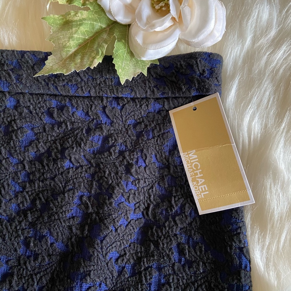 Michael Kors Black/Blue embossed stretch skirt